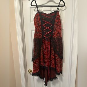Black/Red jacquard print dress size XL/XXL- costume